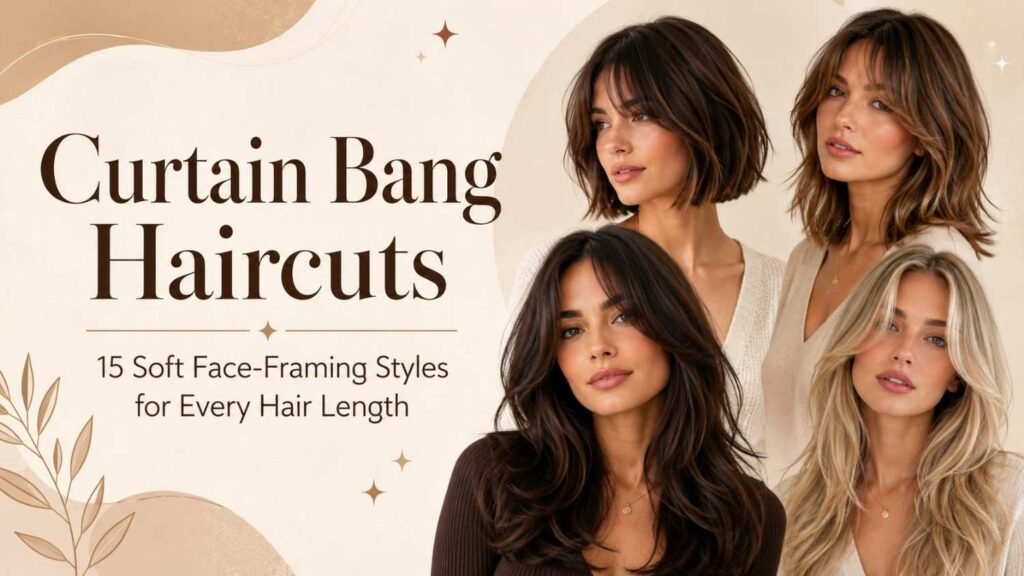 Curtain Bang Haircuts 15 Soft Face-Framing Styles for Every Hair Length