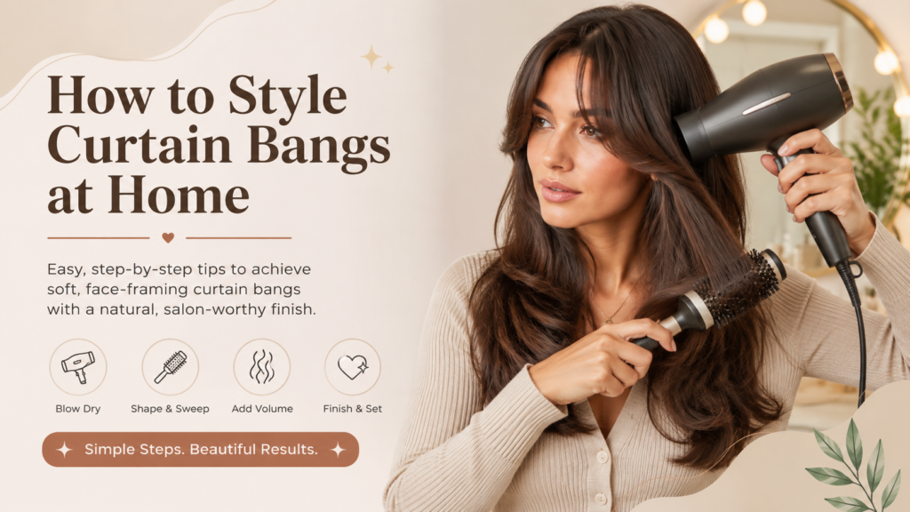 How to Style Curtain Bangs at Home